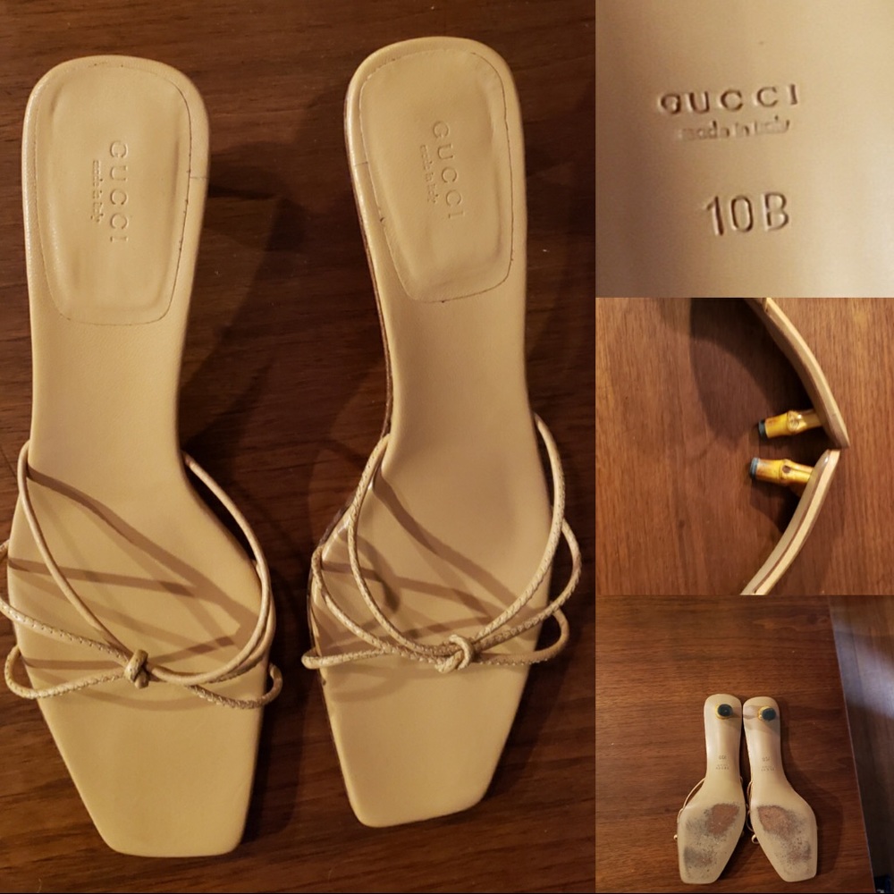 Tom Ford Iconic Gucci Nude Sandals Bamboo heel